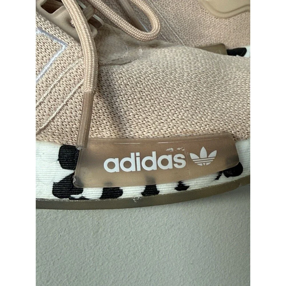 Adidas NMD R1 Halo Blush Spotted Womens 7.5 Cow Print Pink Beige Sneakers GZ7996